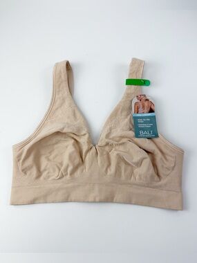 Bali Bra Large Beige Comfort Revolution ComfortFlex Seamless Wireless NWT 3483